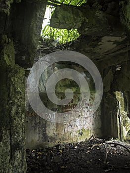 Remains of the Wolrd War II Japanese command post on Eten Island