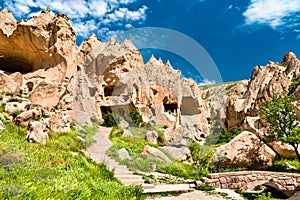 Remains of Zelve Monastery in Cappadocia, Turkey