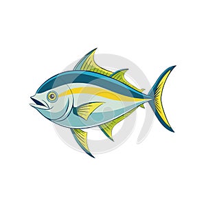 Remarkable Almaco Jack Vivid Illustration Design