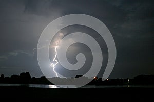 Remarkable form of lightning from a thunderstorm in The Netherlands