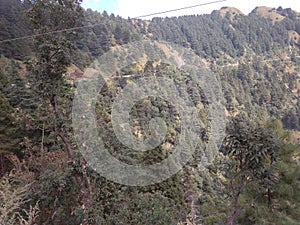 A remarkable and pleasant scenery of hills on the way from Mussoorie to Chamba, Tehri