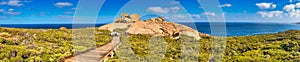 Remarkable Rocks panoramic view on a beautiful sunny day, Kangaroo Island