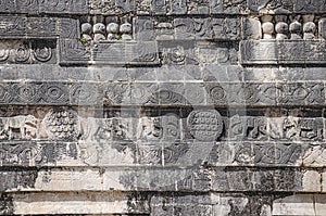 Detail of the Temple of the Jaguar at Chichen Itza, Wonder of the World photo