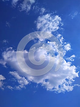 A remarkable view of blue sky with some white clusters of white clouds