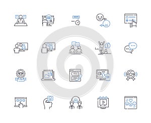 Remarks line icons collection. Commentary, Feedback, Opinion, Observations, Thoughts, Evaluation, Critique vector and