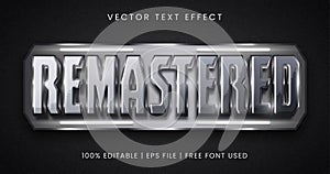 Remastered silver metallic editable text effect