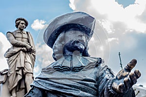 Rembrandt statue in Amsterdam, Netherlands