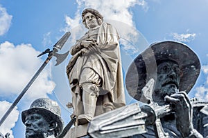 Rembrandt statue in Amsterdam, Netherlands