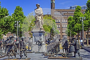 The Rembrandtplein in the center of Amsterdam, the Netherlands.