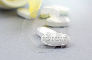 Remdesivir pill, possible treatment for Corona virus Sars CoV 2 photo