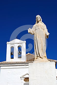 Remedies church and statue, Velez Malaga, Spain.