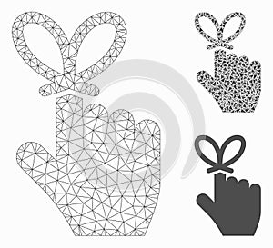 Remember Knot Vector Mesh Wire Frame Model and Triangle Mosaic Icon