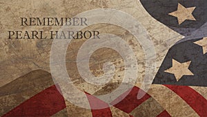 Remember Pearl Harbor Illustration. Usa Flag on Wood
