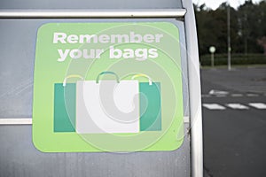 Remember to re-use your plastic bags for shopping to help reduce pollution and waste