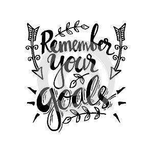 Remember your goals lettering.