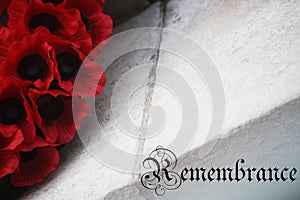 Remembrance Day Armistice Poppy Wreath Scene