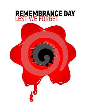 Remembrance Day Lest we forget red bloody poppy