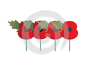 Remembrance Day poppy appeal paper poppies vector