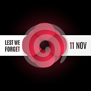 Remembrance Day vector banner.