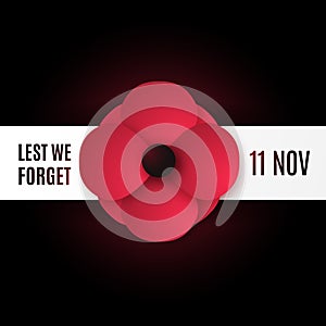 Remembrance Day vector banner. photo