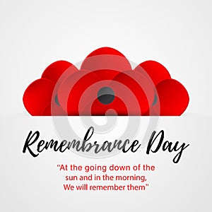 Remembrance Day vector card. Lest We forget.