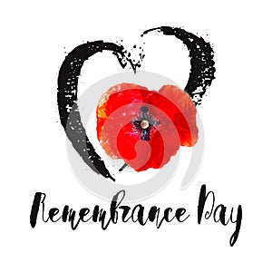 Remembrance Day vector card. Lest We forget.