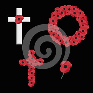 Remembrance sunday on black vector