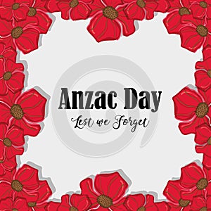 Remenbrance anzac day with flowers design