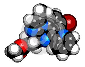 Remimazolam drug molecule. 3D rendering.