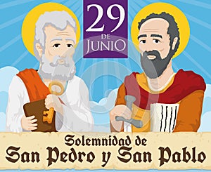 Reminder Date for the Solemnity of Saints Peter and Paul, Vector Illustration