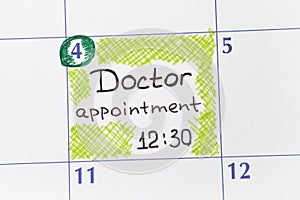 Reminder Doctor appointment in calendar