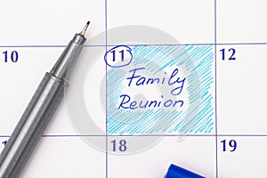 Reminder Family Reunion in calendar