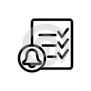 Reminder icon vector. Isolated contour symbol illustration