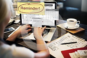 Reminder Important Memo Memory Notice Text Concept photo