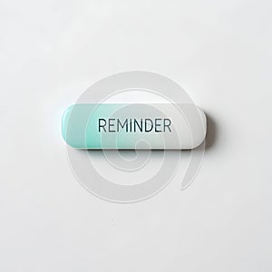 Reminder notification bar isolated on white background