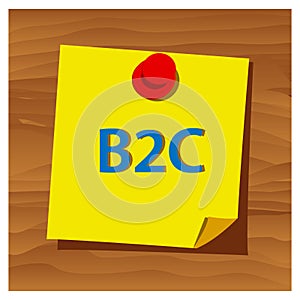 Reminder paper word b2c vector. Vector Illustration.