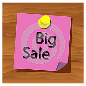 Reminder paper word big sale vector. Vector Illustration.