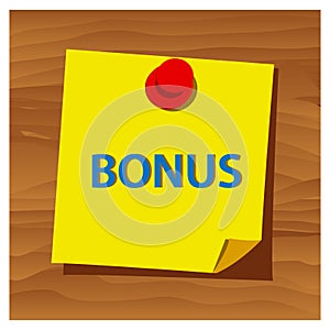 Reminder paper word bonus vector. Vector Illustration.