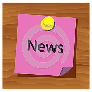 Reminder paper word news vector. Vector Illustration.