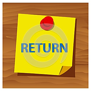 Reminder paper word return vector. Vector Illustration.