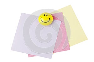 Reminder papers with smiley