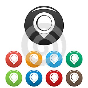 Reminder pin icons set color vector