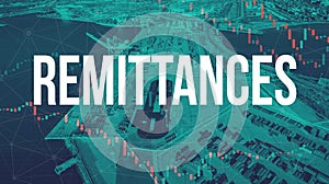 Remittances theme with US shipping port