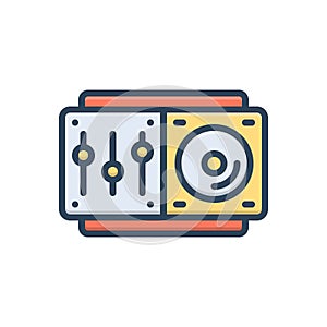 Color illustration icon for Remix, controlar and stereo photo