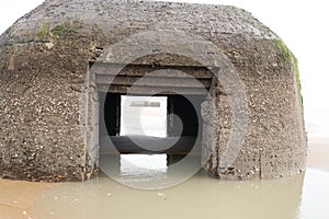 Remnant of blockhouse german blockhaus on french Atlantic coast photo