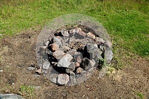 Remnants of a Camp Fire at a Country Location