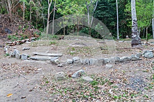 Remnants of a house of indigenous Kogi people