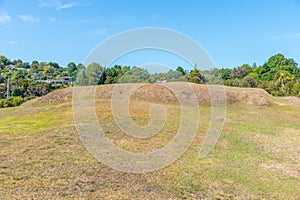 Remnants of Kororipo pa fortress at Kerikeri in New Zealand