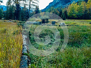 Remnants of a old coal mining town. Lower Bankhead, Banff National Park, Alberta, Canada