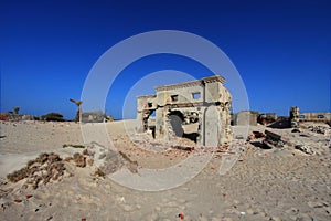 Remnants of the old Dhanushkodi city buildings.